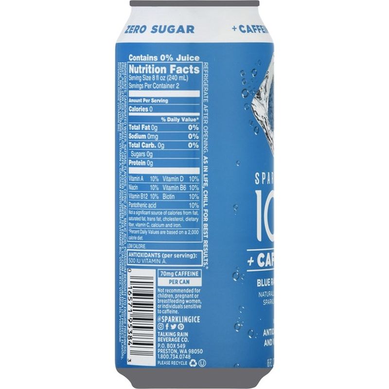 Sparkling ICE Blue Raspberry Plus Caffeine Sparkling Water (16 oz) from