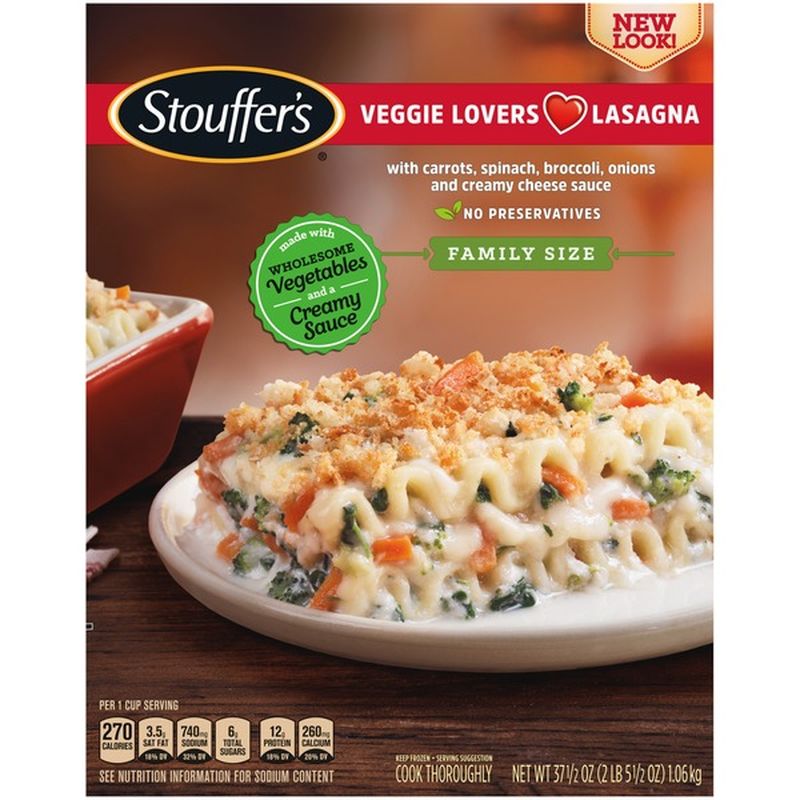 Stouffer's Family Size Veggie Lovers Lasagna Frozen Meal (37.5 Oz) From ...