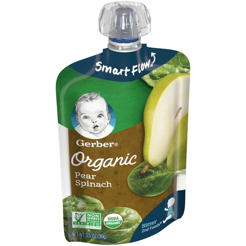 Gerber Organic Baby Food, Pears & Spinach (3.5 oz) from Food Lion