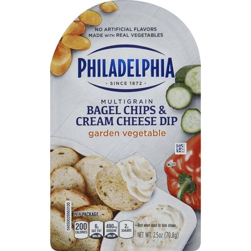 Philadelphia Bagel Chips and Garden Vegetable Cream Cheese Dip (2.5 oz