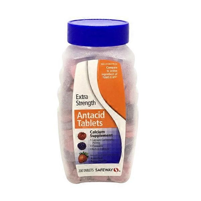 Signature Home Extra Strength Calcium Carbonate 750 Mg Antacid Chewable