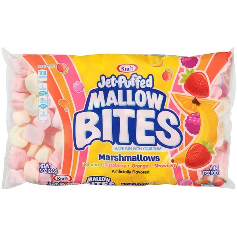 Kraft Mallow Bites Banana/Raspberry/Orange/Strawberry Marshmallows (8