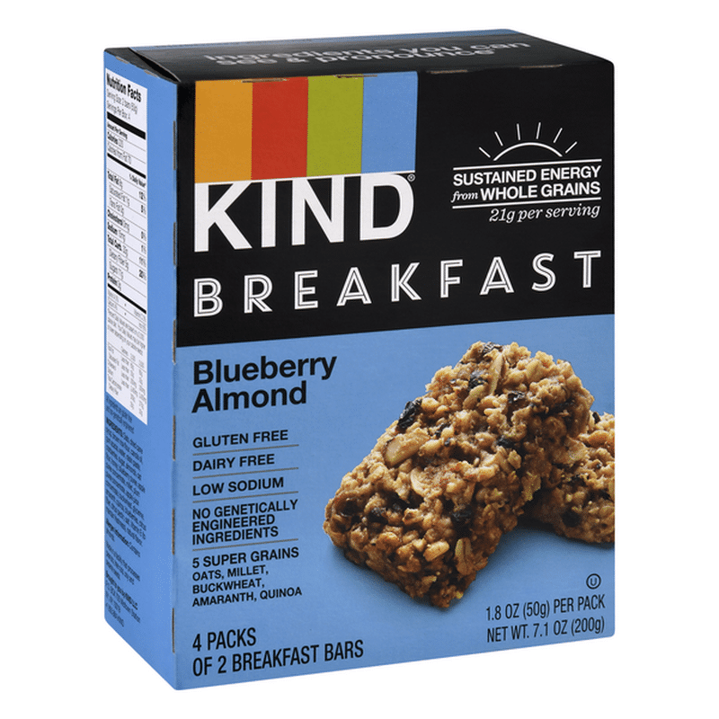 Kind Breakfast Bars, Blueberry Almond, 4 Pack (1.8 oz) from HyVee