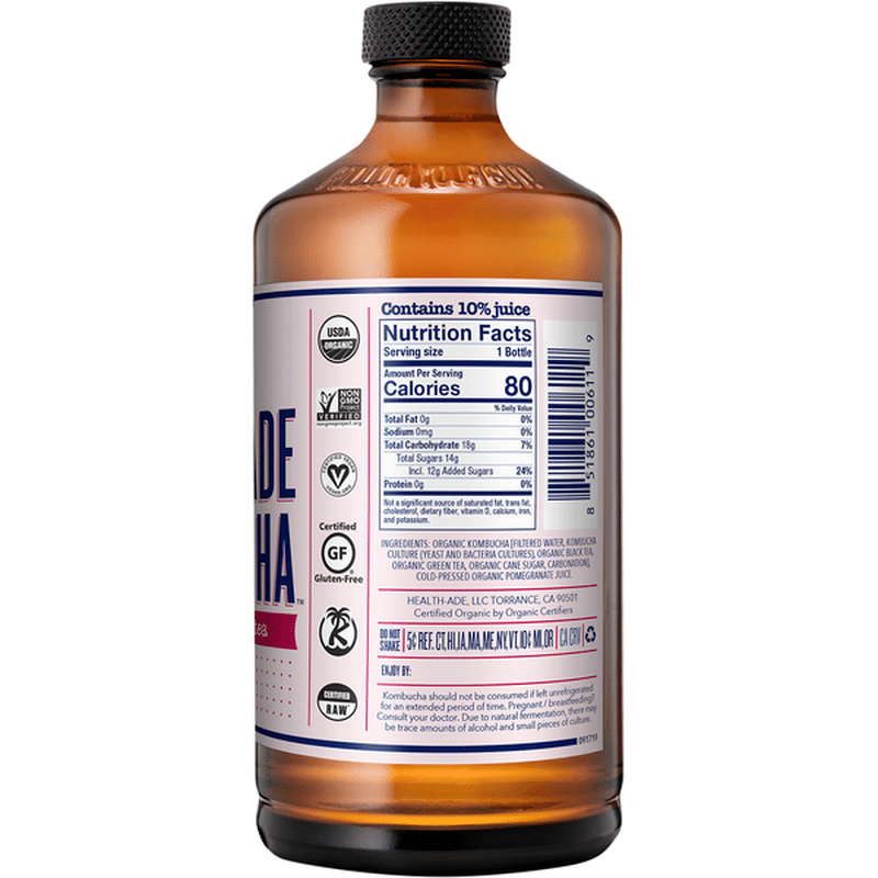 HealthAde Kombucha Kombucha, Pomegranate (16 oz) Instacart