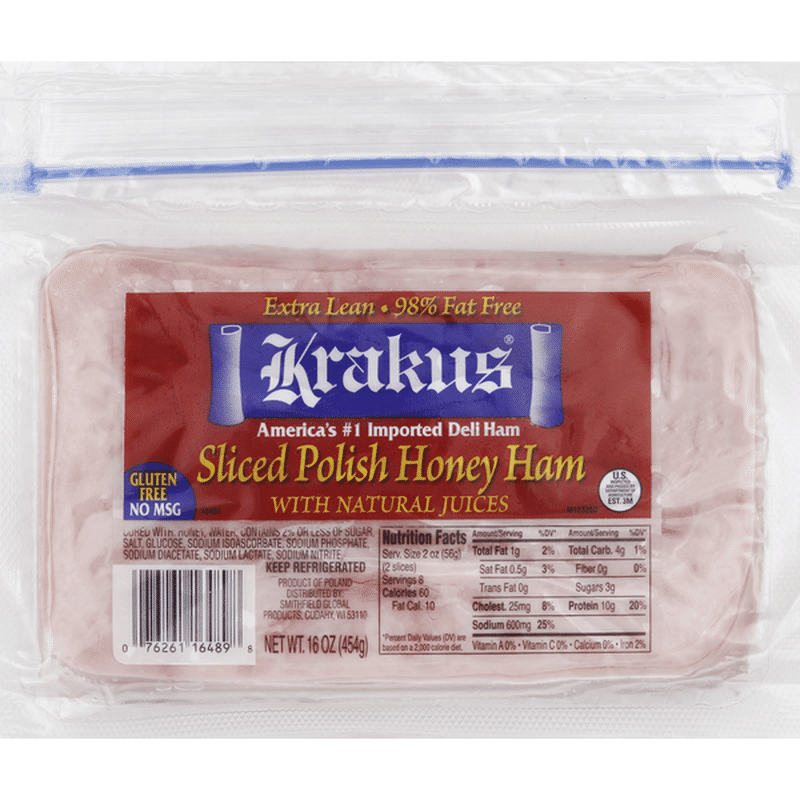 Krakus Ham, Polish Honey, Sliced (16 oz) Delivery or Pickup Near Me