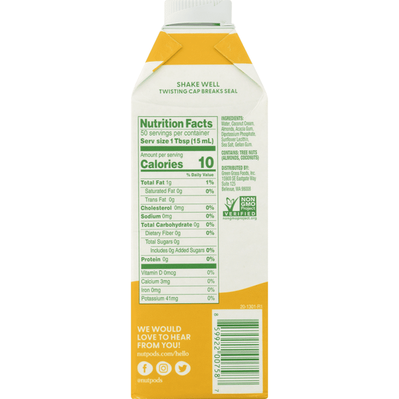 Nut Pods Creamer, Almond + Coconut, Original (25.4 oz) Instacart