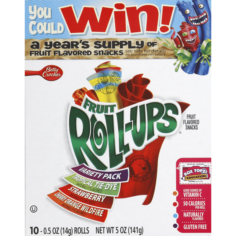 Fruit Roll-Ups Fruit Flavored Snacks, Variety Pack (10 each) - Instacart