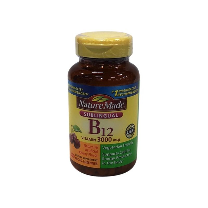 Nature Made Sublingual Vitamin B12 3000 mcg MicroLozenges (250 ct