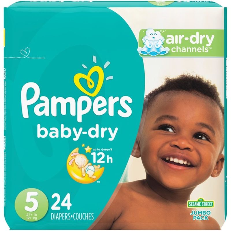 Pampers Baby Dry Diapers, Size 5 (27+ lb) (24 ct) from CVS Pharmacy