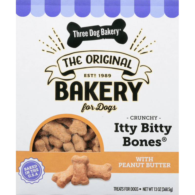 Three Dog Bakery Treats For Dogs Peanut Butter Crunchy 13 Oz Instacart