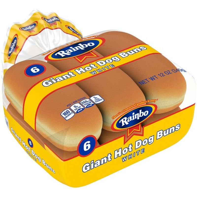 Rainbo Giant Hot Dog Buns White (12 oz) from Safeway Instacart