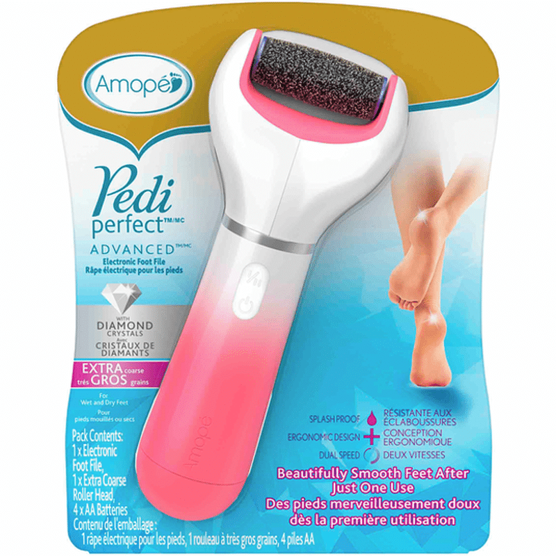 Amope® Pedi Perfect Wet & Dry Rechargeable Foot File, Regular Coarse
