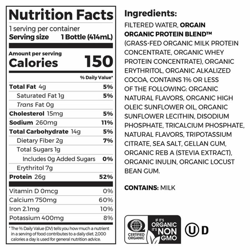 Orgain Protein Shake, Creamy Chocolate Flavor (14 oz) - Instacart