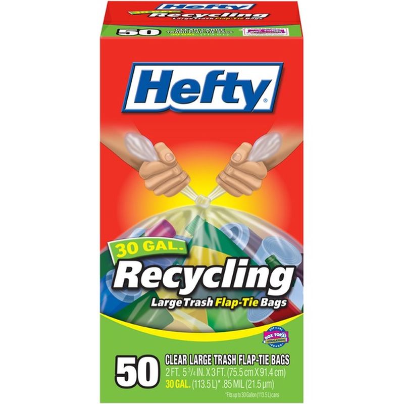 hefty recycling bags clear