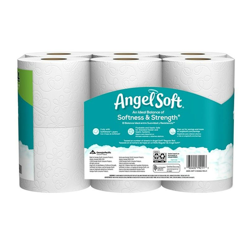 Angel Soft Toilet Paper, 12 Double Rolls, 2-Ply (12 ct) Delivery or Pickup Near Me - Instacart