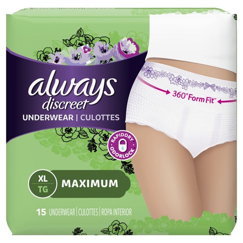 Always Incontinence Underwear for Women Maximum (15 ct) Instacart