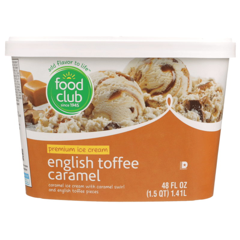 Food Club English Toffee Caramel Premium Ice Cream With Caramel Swirl ...