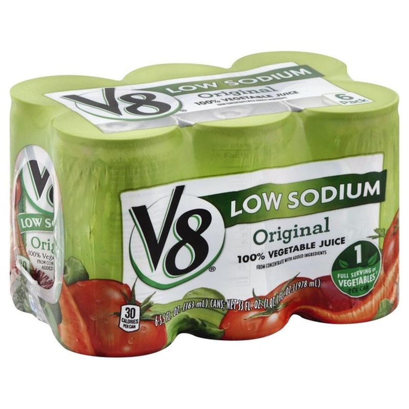 V8® Low Sodium 100% Vegetable Juice (5.5 fl oz) - Instacart