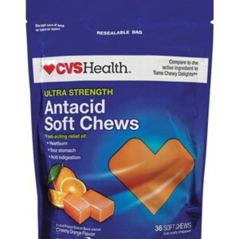 CVS Health Antacid, Ultra Strength, Soft Chews, Creamy Orange Flavor