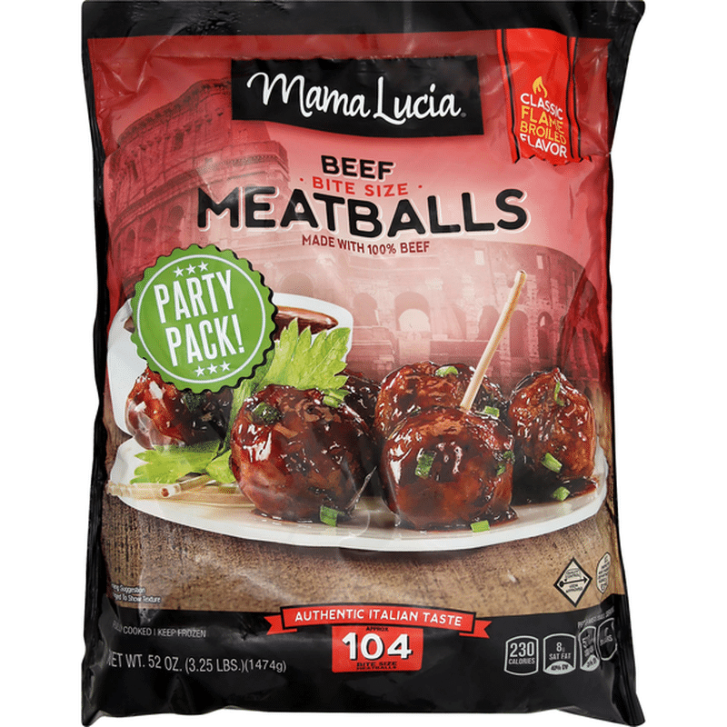 Mama Lucia Beef Meatballs, Bite Size, Party Pack (52 oz) - Instacart