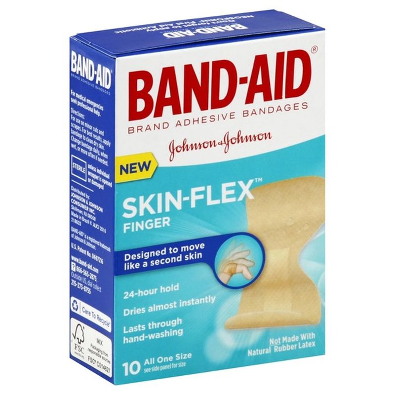 Band Aid Brand SkinFlex Adhesive Bandages, Finger (10 ct) from CVS