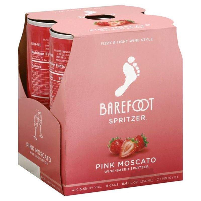 Barefoot Pink Moscato Wine 4 Single Serve Cans (fl oz) Instacart