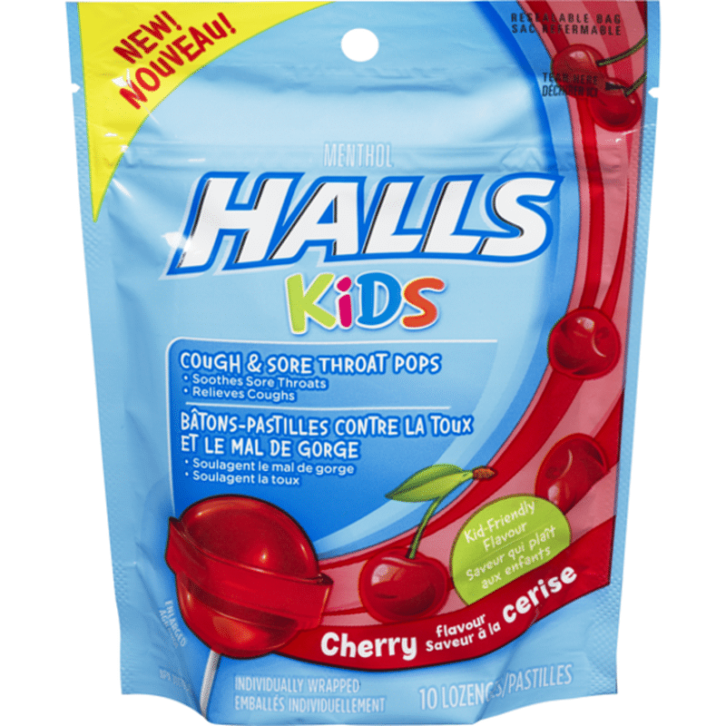 Halos Kids Cherry Menthol Sore Throat & Cough Lozenges (10 ct) Instacart