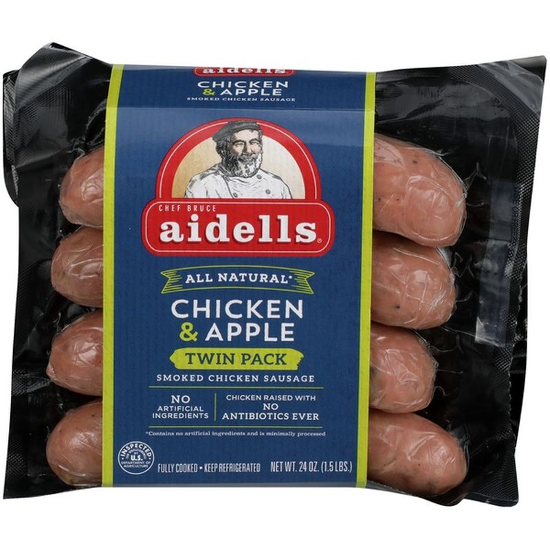 Aidells Fully Cooked Chicken & Apple Smoked Chicken Sausage (12 oz ...