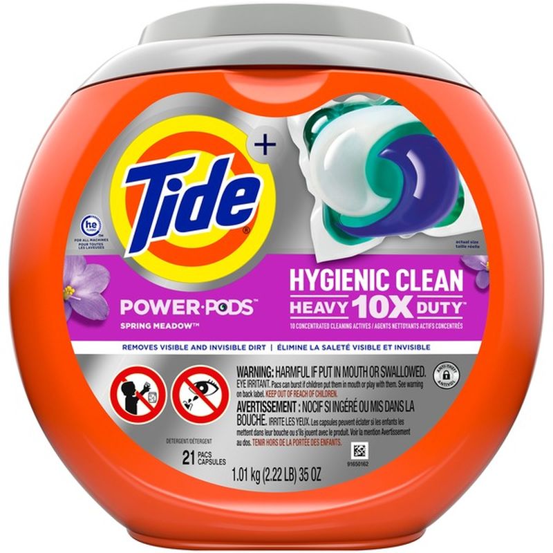 Tide Hygienic Clean Heavy 10x Duty Power PODS Liquid Laundry Detergent ...