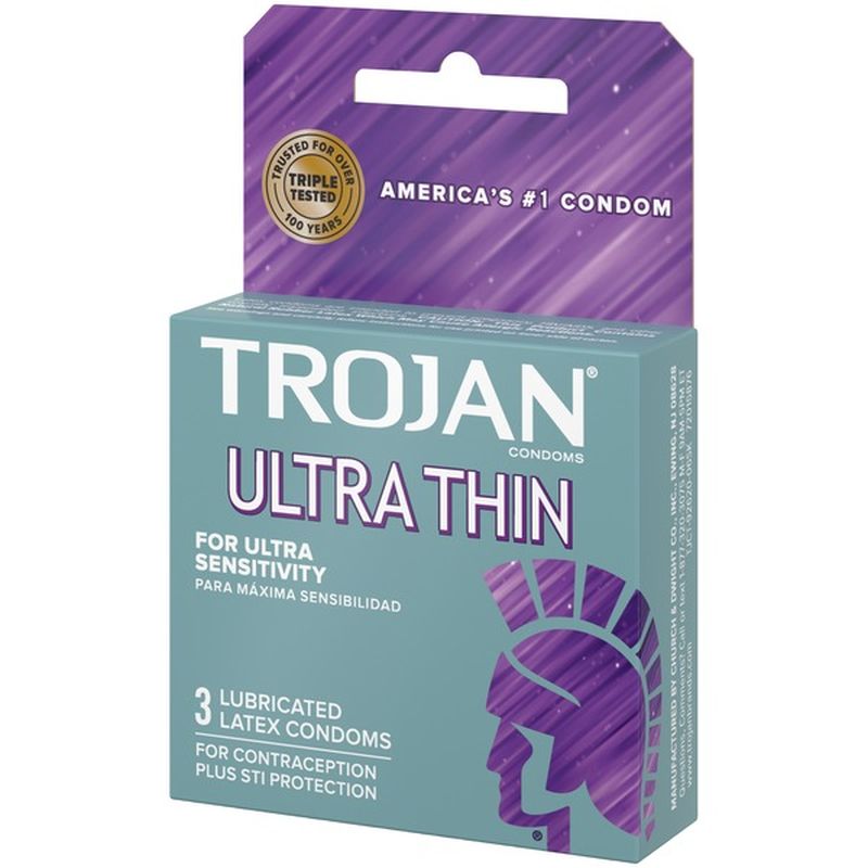 Trojan Ultra Thin Lubricated Condoms 3 Count, Pack Of (3 1n) Instacart