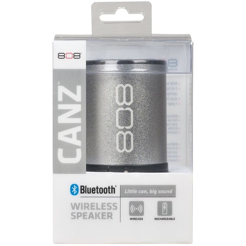 808 Canz Silver Wireless Bluetooth Speaker