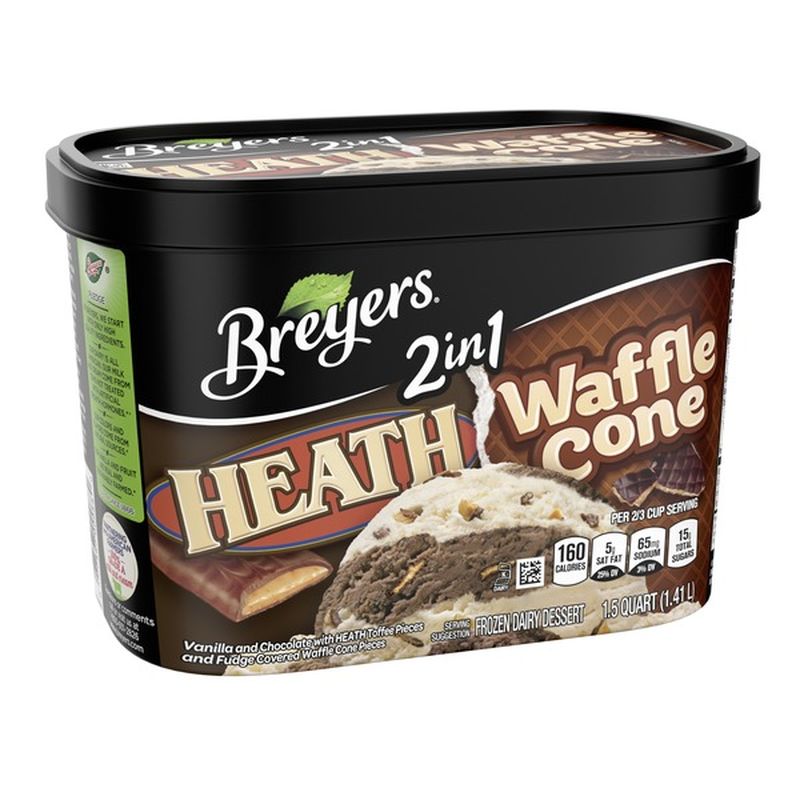 Breyer's Frozen Dairy Dessert 2in1 Heath Waffle Cone (1.5 qt) from