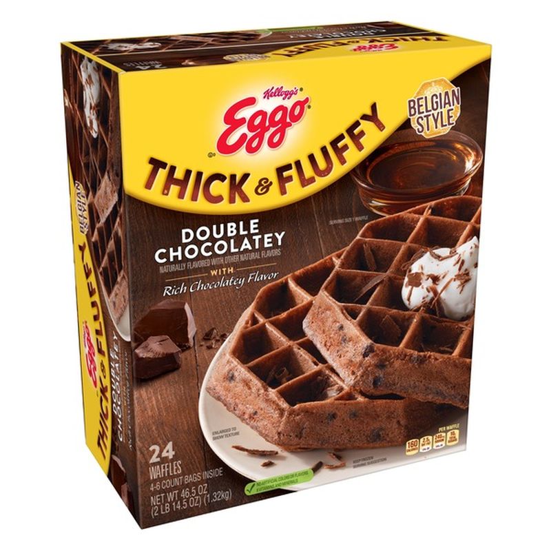 Eggo Thick and Fluffy Frozen Waffles, Double Chocolatey (46.5 oz