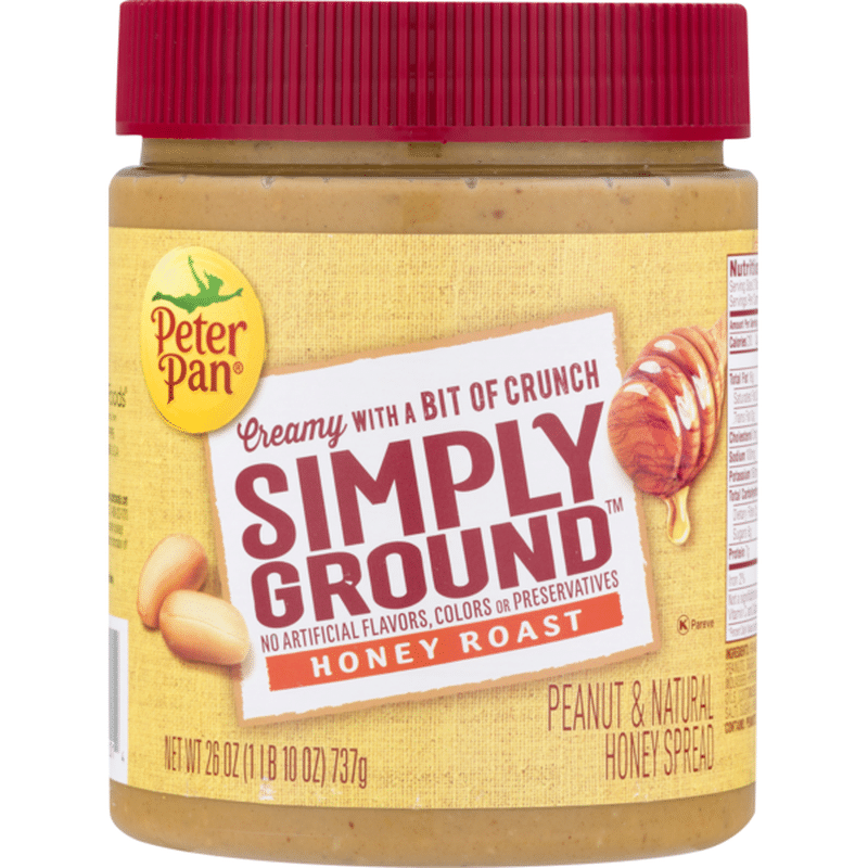 Peter Pan Simply Ground Honey Roast Peanut Butter (26 oz) - Instacart