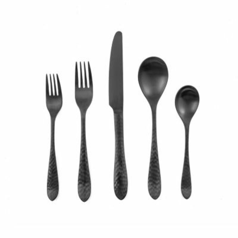 Our Table Colby Hammered 20Piece Flatware Set Black (each) Delivery
