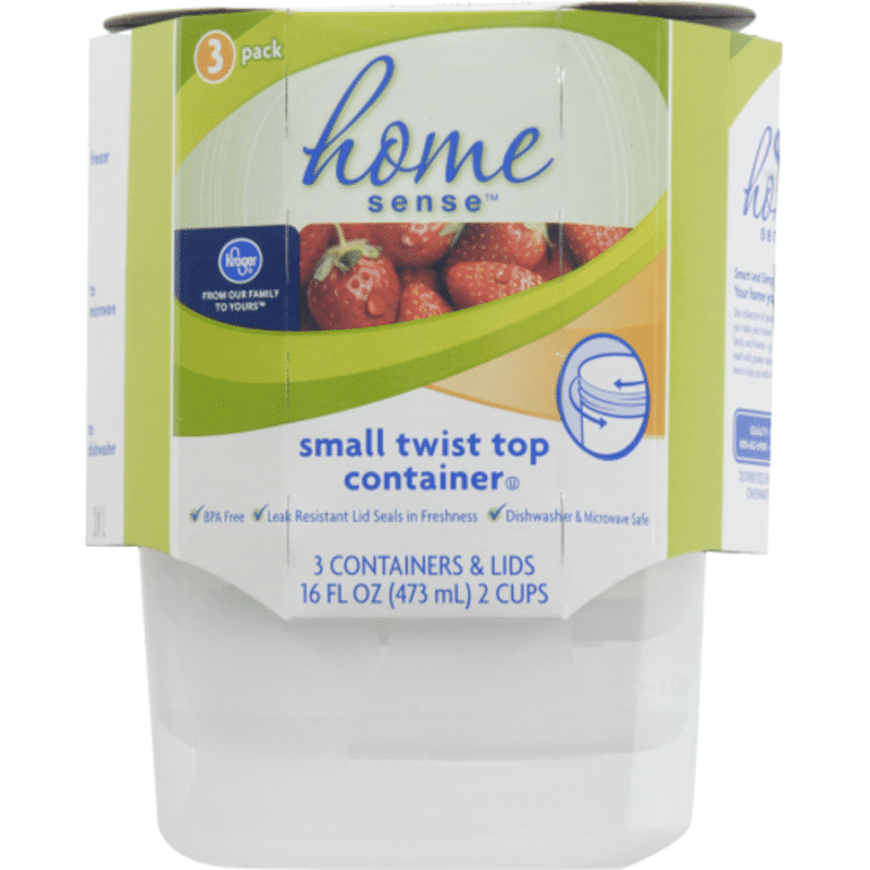 Kroger Home Sense Small Twist Top Container (3 each) Instacart