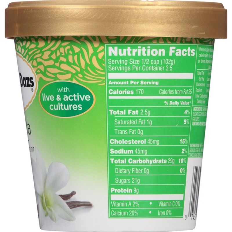 HaagenDazs Vanilla Low Fat Frozen Yogurt (14 fl oz) Instacart