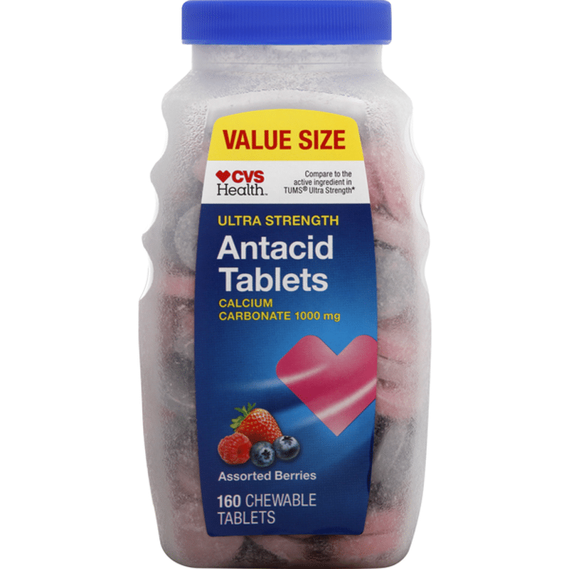 CVS Health Antacid, Ultra Strength, 1000 mg, Chewable Tablets, Assorted