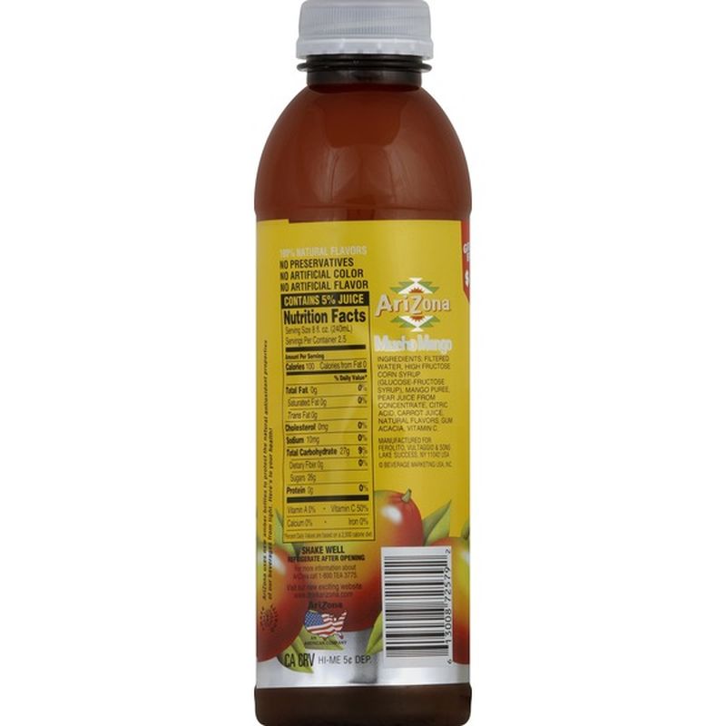 AriZona Juice, Mucho Mango (20 fl oz) from Stater Bros. Instacart