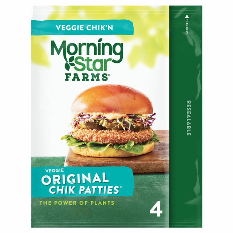 Morning Star Farms Meatless Chicken Patties, Plant Based Protein Vegan