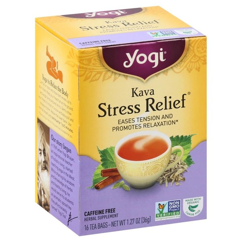 Yogi Kava Stress Relief Herbal Tea, Caffeine Free (16 ct) from Cub ...