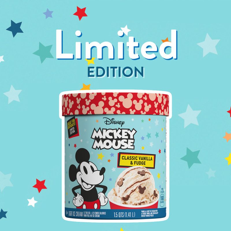 Disney Mickey Mouse Classic Vanilla and Fudge Light Ice Cream (1.41 L ...