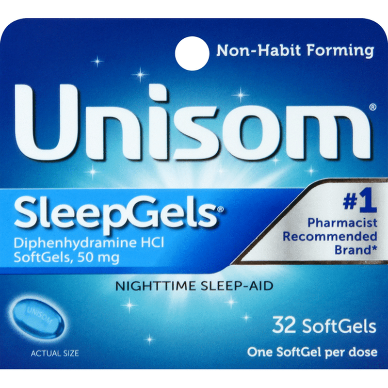 Unisom Nighttime Sleep-Aid, 50 mg, SoftGels (32 ct) - Instacart