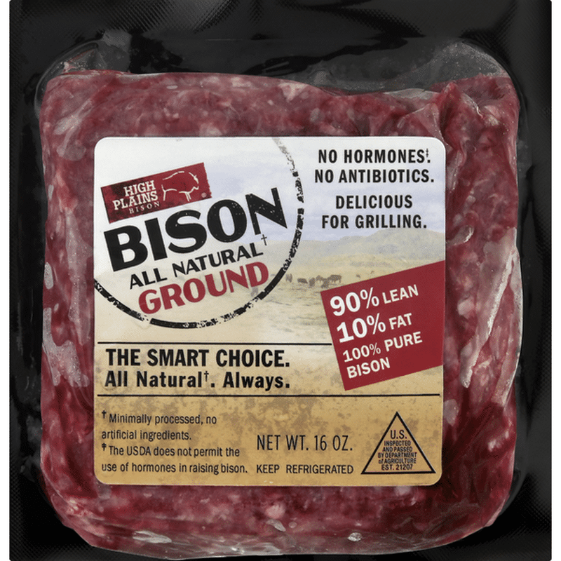 High Plains Bison Bison, 90/10, Ground (16 oz) Instacart