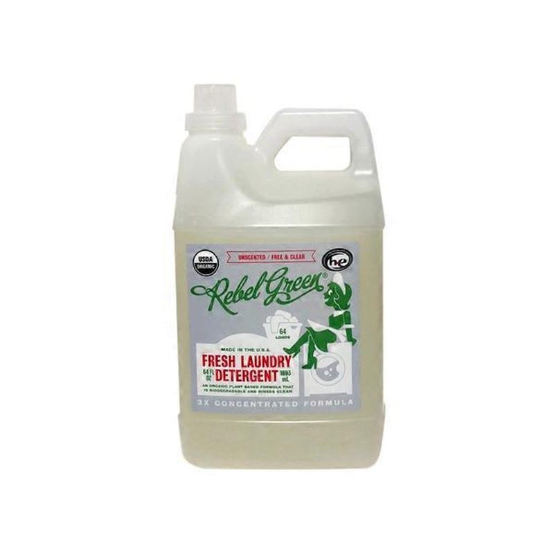 Rebel Green Fresh Laundry Detergent, Unscented / Free & Clear (64 fl oz ...