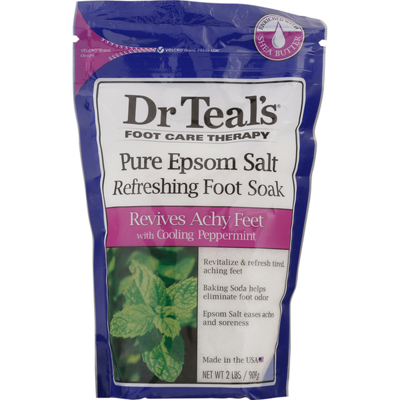 Dr Teal S Epsom Salt Pure Refreshing Foot Soak With Cooling Peppermint 2 Lb Instacart