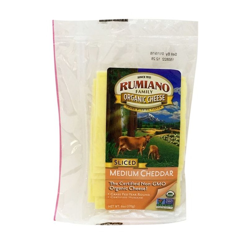 Rumiano Sliced Cheese, Organic, Medium Cheddar (6 oz) - Instacart