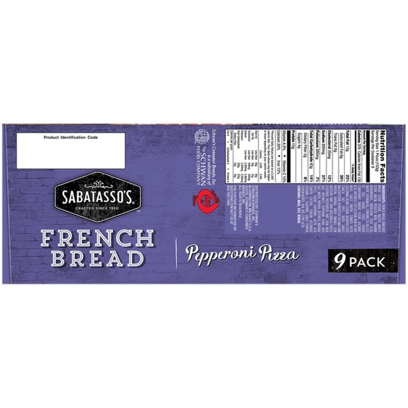 Sabatasso's French Bread Pepperoni Pizza, 48.6 oz