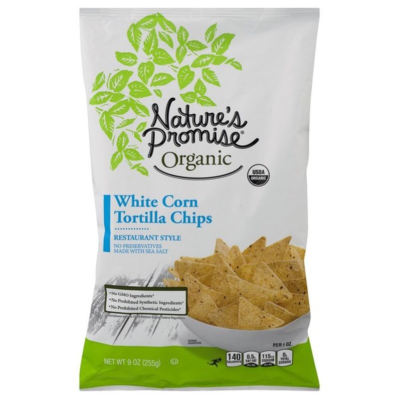 Nature's Promise Tortilla Chips, White Corn, Restaurant Style (6 oz ...