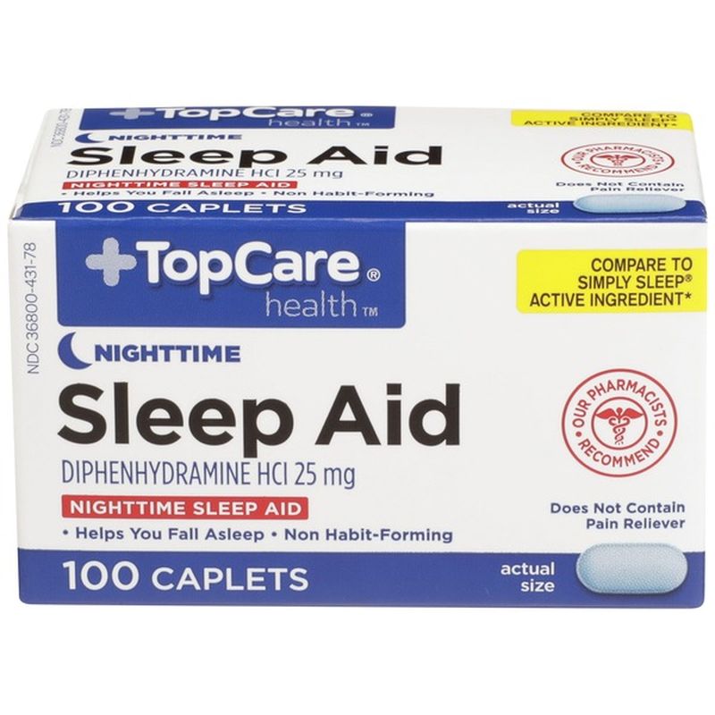 Top Care Nighttime Sleep Aid Caplets (100 ct) Instacart